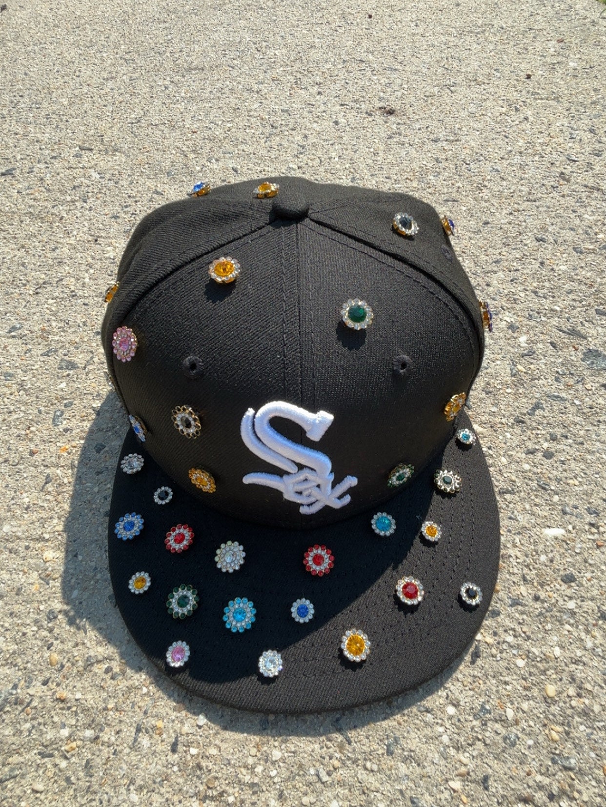 Fitted Cap with Rhinestones